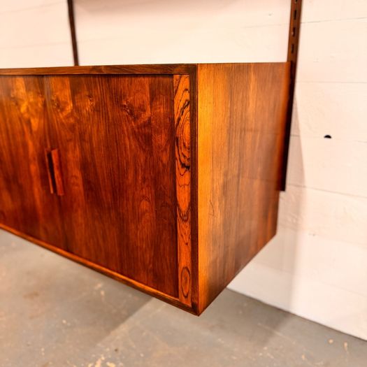 Kai Kristiansen Rosewood wall system with tambour cabinet Denmark 1960s