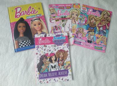 New - Barbie Jumbo Colouring Book + FREE Barbie Annual and two magazines