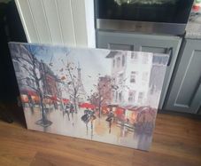 Paris rainy day painting