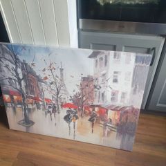 Paris rainy day painting