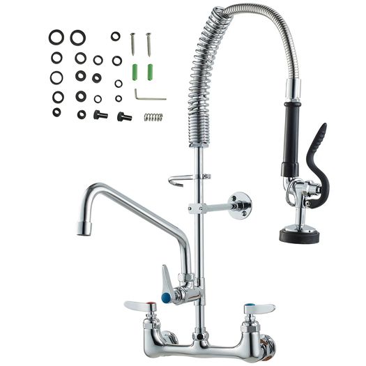 Commercial Faucet with Sprayer Brass 63 cm