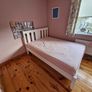 4ft 6" white bed frame Image 2