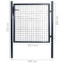 Mesh Garden Gate Galvanised Steel 85.5x100 cm Grey Image 5