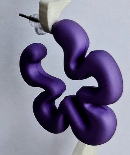 Lilac Silhouette Five Petal Flower Earrings