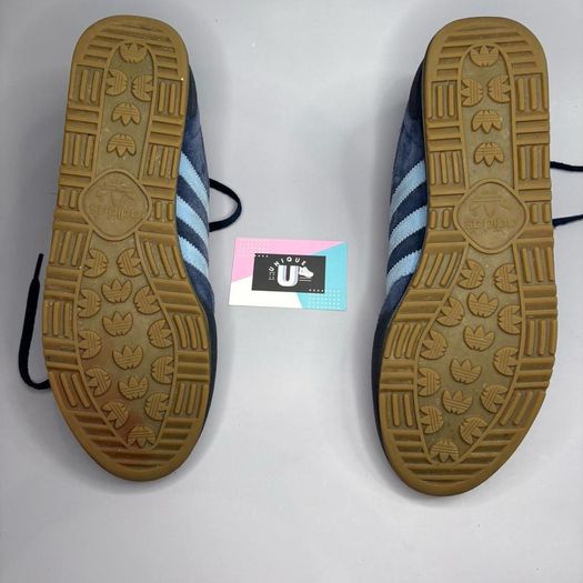 Adidas Jeans Navy Blue Suede Black Leather