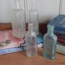 Fabulous Collection of Four Assorted Antique and Vintage Apothecary and Household Bottles in Clear Glass, Price for All Four, Not Splitting Image 3