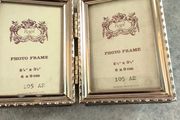 Vintage double photo frame Regal gold-colored 6 x 9 cm.