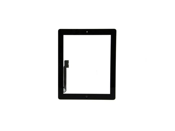 For iPad 3 / iPad 4 Digitizer Touch Screen Glass Home Button Black With Adhesive - FHT10IPDLCD
