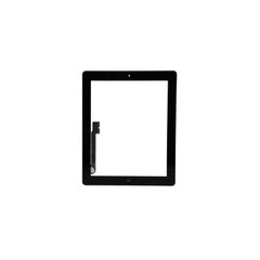 For iPad 3 / iPad 4 Digitizer Touch Screen Glass Home Button Black With Adhesive - FHT10IPDLCD