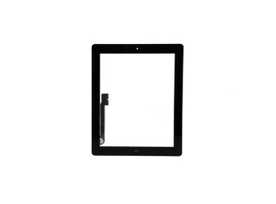 For iPad 3 / iPad 4 Digitizer Touch Screen Glass Home Button Black With Adhesive - FHT10IPDLCD