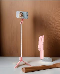 New 170cm Pink Bluetooth Selfie Stick Tripod with 2 LED Lights and Remote iPhone & Android
