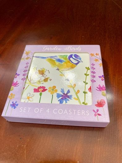 Garden birds coaster set