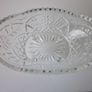 Vintage Sawtooth Rim and 4 Footed Glass Oval  Bowl Image 9