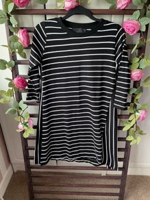 tunic Zara black & white tunic top asymmetrical style small