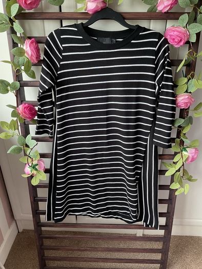 tunic Zara black & white tunic top asymmetrical style small