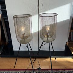 pair of azure mesh floor standing lamps