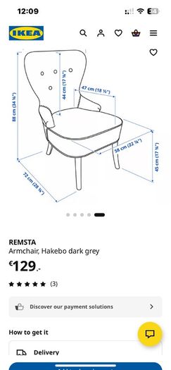 REMSTA Armchair  IKEA light Mauve Cream