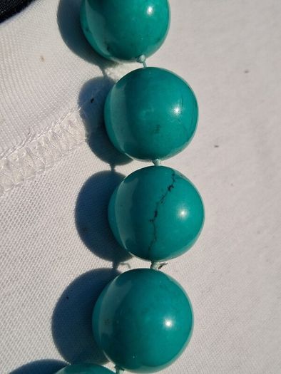 Turquoise Beaded Sterling Silver Necklace