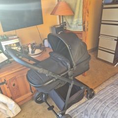 Black Babylo Origin i-Size by Babylo 2-in-1 Travel System. Pram and Rain Cover.