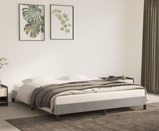 Bed Frame without Mattress Light Grey Super King Velvet