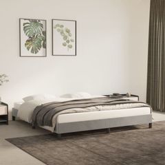 Bed Frame without Mattress Light Grey Super King Velvet