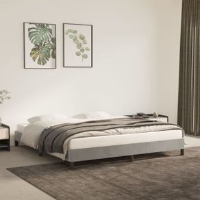 Bed Frame without Mattress Light Grey Super King Velvet