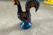 Hand-Painted Galo de Barcelos Rooster: Portuguese Good Luck Charm