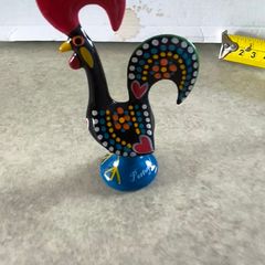 Hand-Painted Galo de Barcelos Rooster: Portuguese Good Luck Charm