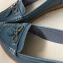 Ladies Brand New Blue Leather Moccasin Shoes Size 8 or 42 Image 2