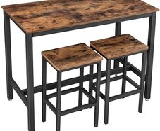 _Bar Table Set with 2 Bar Stools Kitchen Counter with Bar Chairs Kitchen Table and Kitchen Chairs Industrial Design