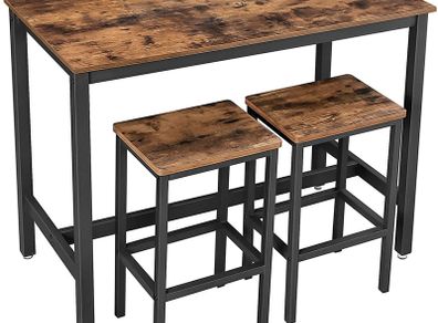 _Bar Table Set with 2 Bar Stools Kitchen Counter with Bar Chairs Kitchen Table and Kitchen Chairs Industrial Design