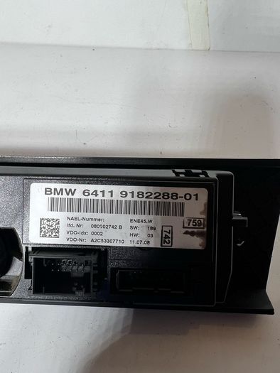 BMW 3 Series Climate Control Unit 9182288-01 E93 Coupe Heater Control Panel 2009 a1l2b62s