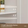 Sideboard Cabinet,Kitchen Storage Cabinet with 2 Drawers and Open Shelf,Modern High Capacity Unit Cupboard for Living Room,Kitchen,Home,White Image 4