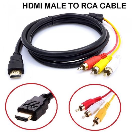 1.5m HDMI Male to 3 RCA Audio Video AV Cable Adapter