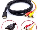 1.5m HDMI Male to 3 RCA Audio Video AV Cable Adapter