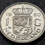Netherlands 1 gulden 1980 coin Image 2