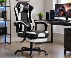 Gaming chair with footrest