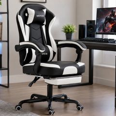 Gaming chair with footrest