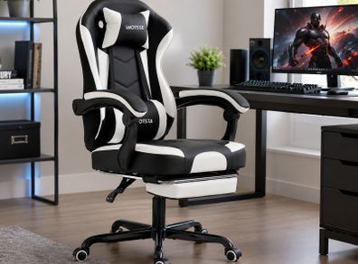 Gaming chair with footrest