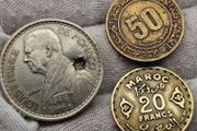 Monaco 1947 20 Francs Coin and Maroco Coins x2