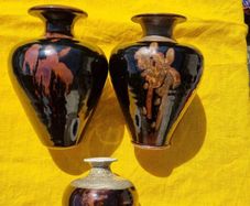 Louis Mulcahy Vases. Vinted. Set of 3.
