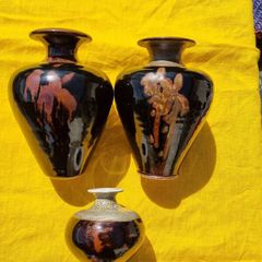 Louis Mulcahy Vases. Vinted. Set of 3.