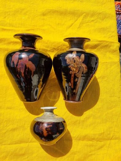 Louis Mulcahy Vases. Vinted. Set of 3.