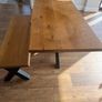 Solid Oak Table & Matching Bench Image 4