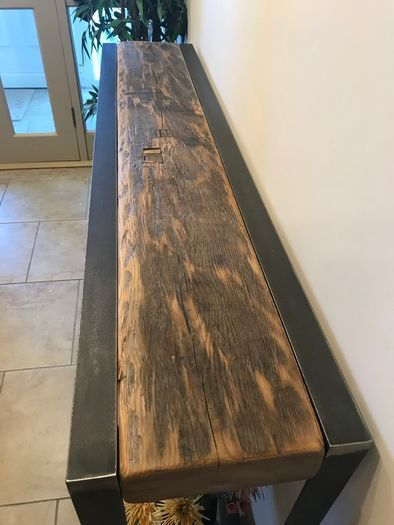 Handcrafted Console Table from reclaimed Timber and Steel