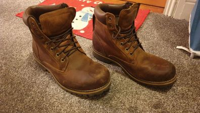 timberland brown high top cut boots shoes