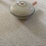 vintage Bloomingville "Carla" collection ceramic serving bowl/saucepan with a rubberwood handle Image 3