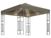 Gazebo with String Lights 3x3 m Taupe Fabric