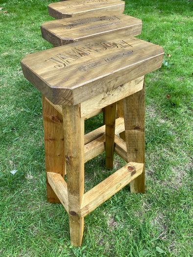 Hand Made Custom Built Home Bar Garden Stools