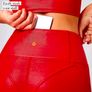Foiled Leather Effect Look Back High-Waisted Leggings Quick Dry, size 10 Image 2